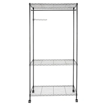 

3 Tier Closet Organizer Garment Rack,Clothes Storage Hanger Shelf 35.4 x 17.7 x 70.9 inch