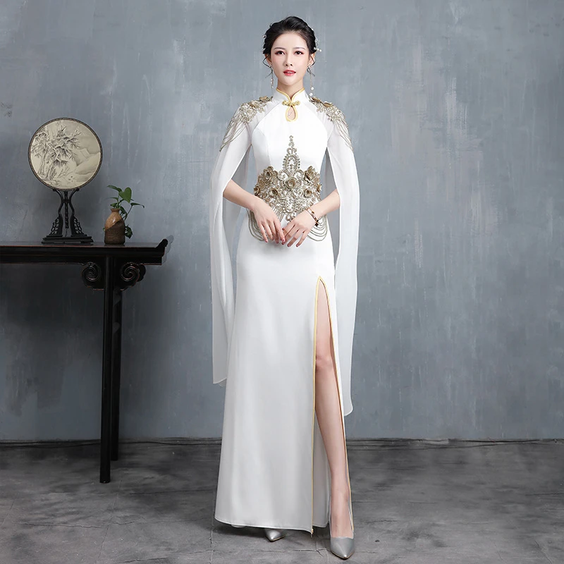 White Chinese Dress Qipao Fashion ...