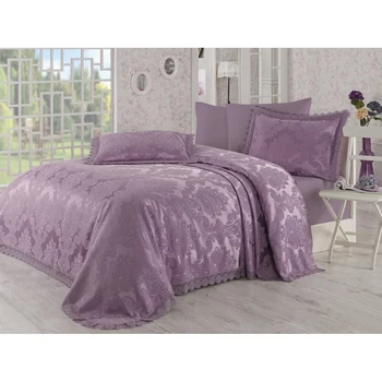 

Ruching Ahsen Double Bed Bedspread Bedclothes Lilac