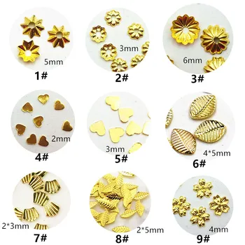 

500pcs/bag 3D Nail Art Decorations Alloy Japanese Mini Stud Rivet Kawaii Flower Leaf Heart Nail Parts DIY Nail Tools Supplies