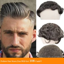 BYMC Mens Toupee Mono Toupee Human Hair Natural Hairline Full Lace Replacement System With 40% Gery Clipscorta pelo hombre Human Hair (For White) BYMC Mens Toupee Mono Toupee Human Hair Natural Hairline Full Lace Replacement System With 40% Gery Clipscorta pelo hombre Human Hair (For White)