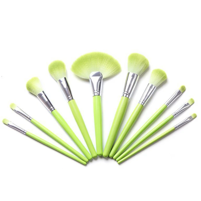 24Pcs Green Makeup Brush Set Foundation Powder Blending Concealer Eye Shadows Blushes Premium Synthetic Makeup Brushes