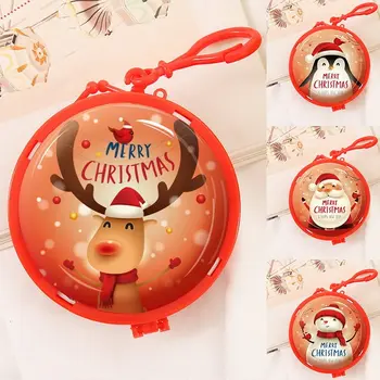 

1 pcs Merry christmas candy bags tinplate gift box christmas party decorations new year gifts kids toys coin purse bag