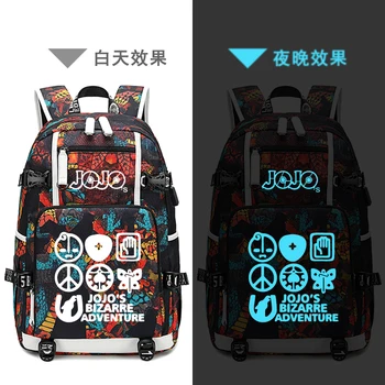 

Anime JoJo's Bizarre Adventure Printing Backpack Jonathan Joestar Cos Anime School Bags Canvas Travel Bags Mochila Feminina