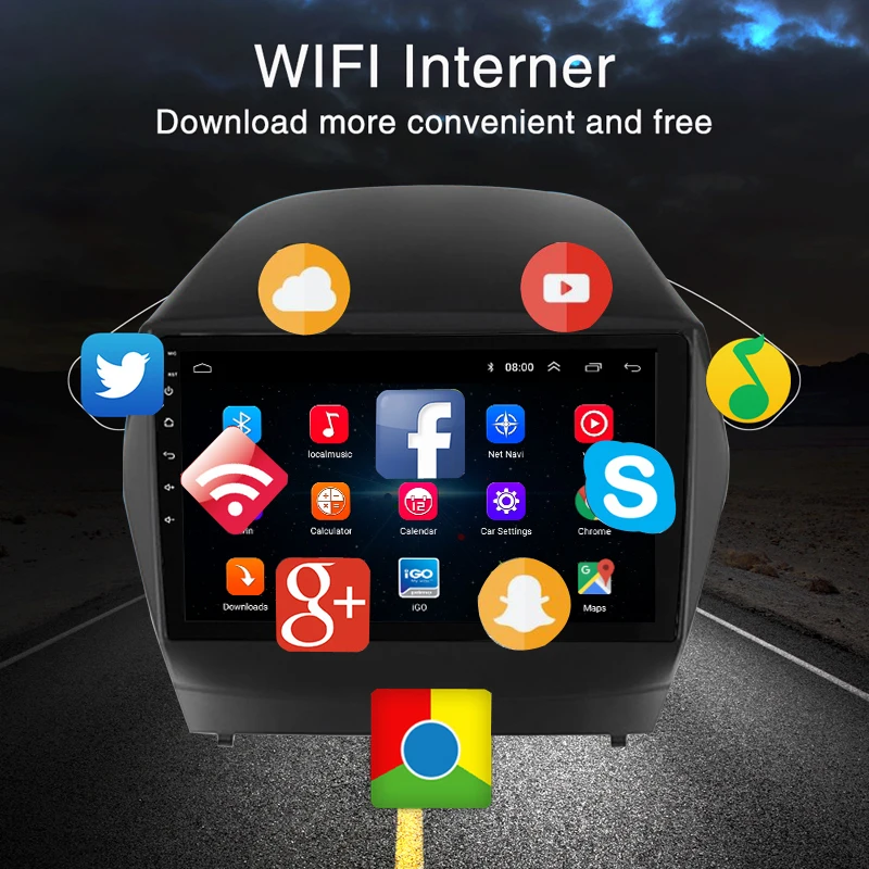 Android 8,1 Автомобильный мультимедийный dvd-плеер для hyundai IX35 2009- навигация и gps с автомобильным радио Воспроизведение видео HD карта