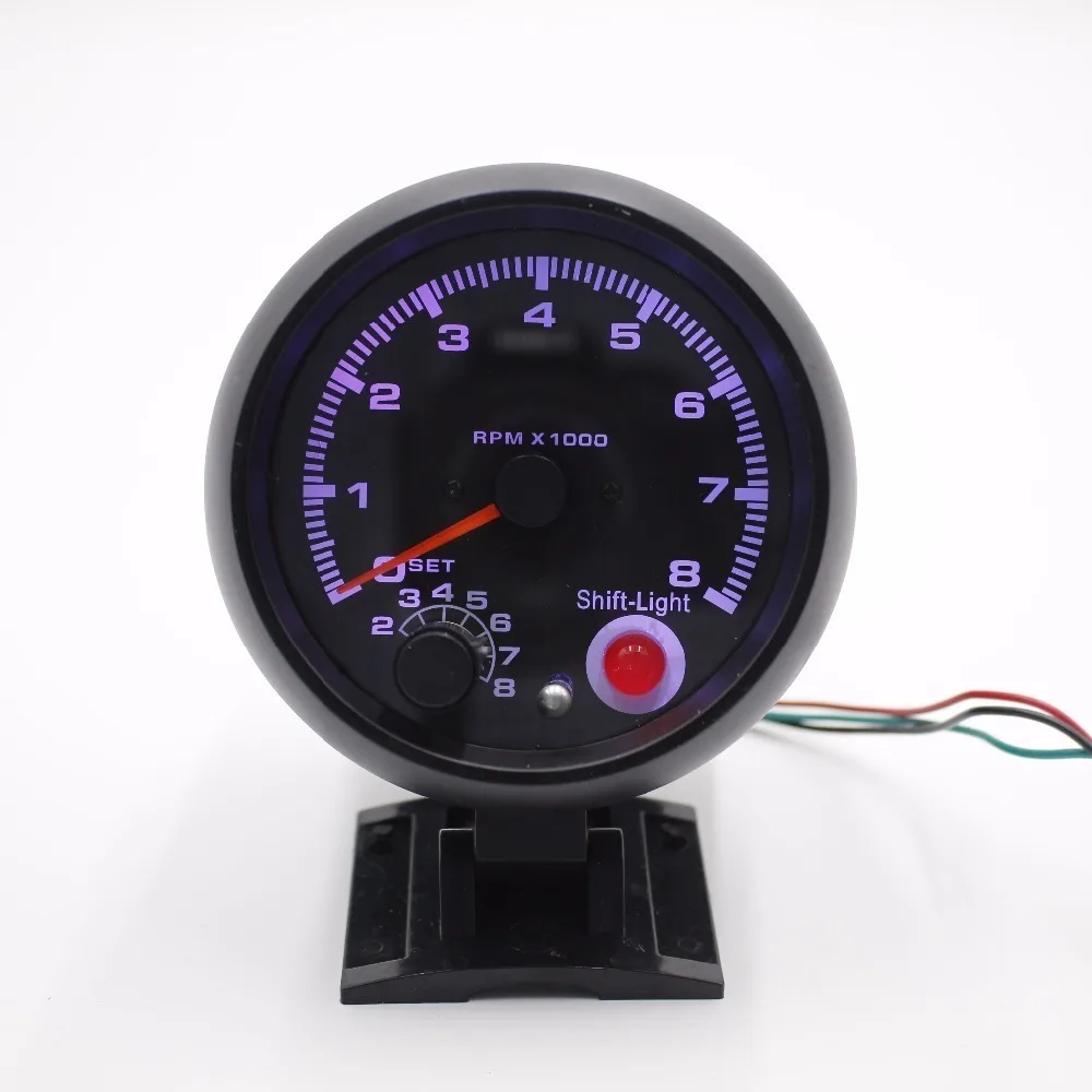 CNSPEED 80 мм Тахометр для автомобиля датчик 0 8000 об/мин подходит 4 6 8 цилиндров 7 цветов