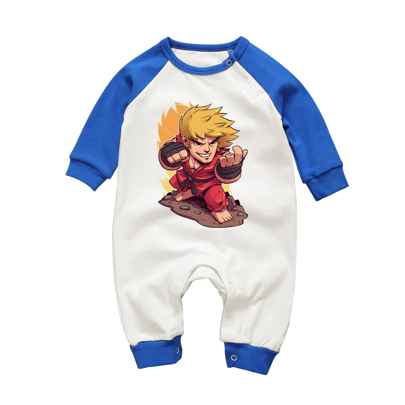 Newborn Babies Boys Brand Clothes Ken Printing Rompers O-neck Long Sleeve Infant Toddler One-pieces Jumpsuits