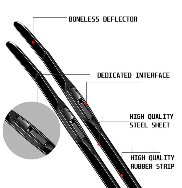 Front and rear wipers valid for TOYOTA AURIS, E15