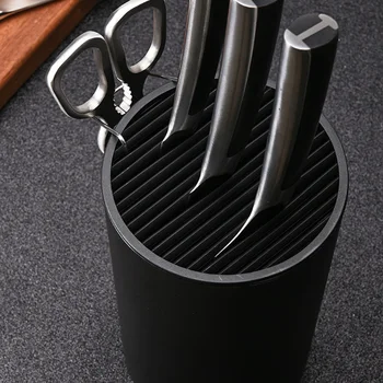 

Detachable Round Multifunctional Kitchen Accessory Easy Clean Cutlery Storage Knives Block Safe Free Standing Scissor Holder