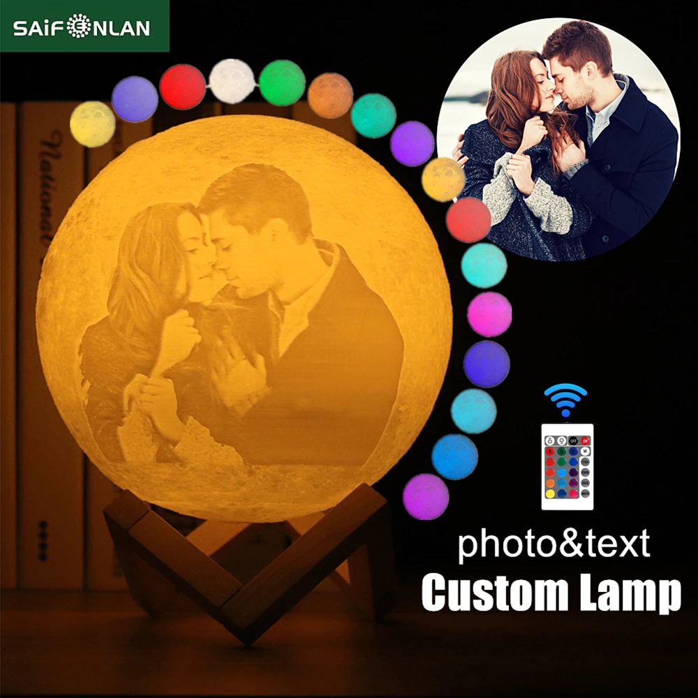 Лампа в виде Луны с 3D рисунком USB-зарядка | Лампы и освещение