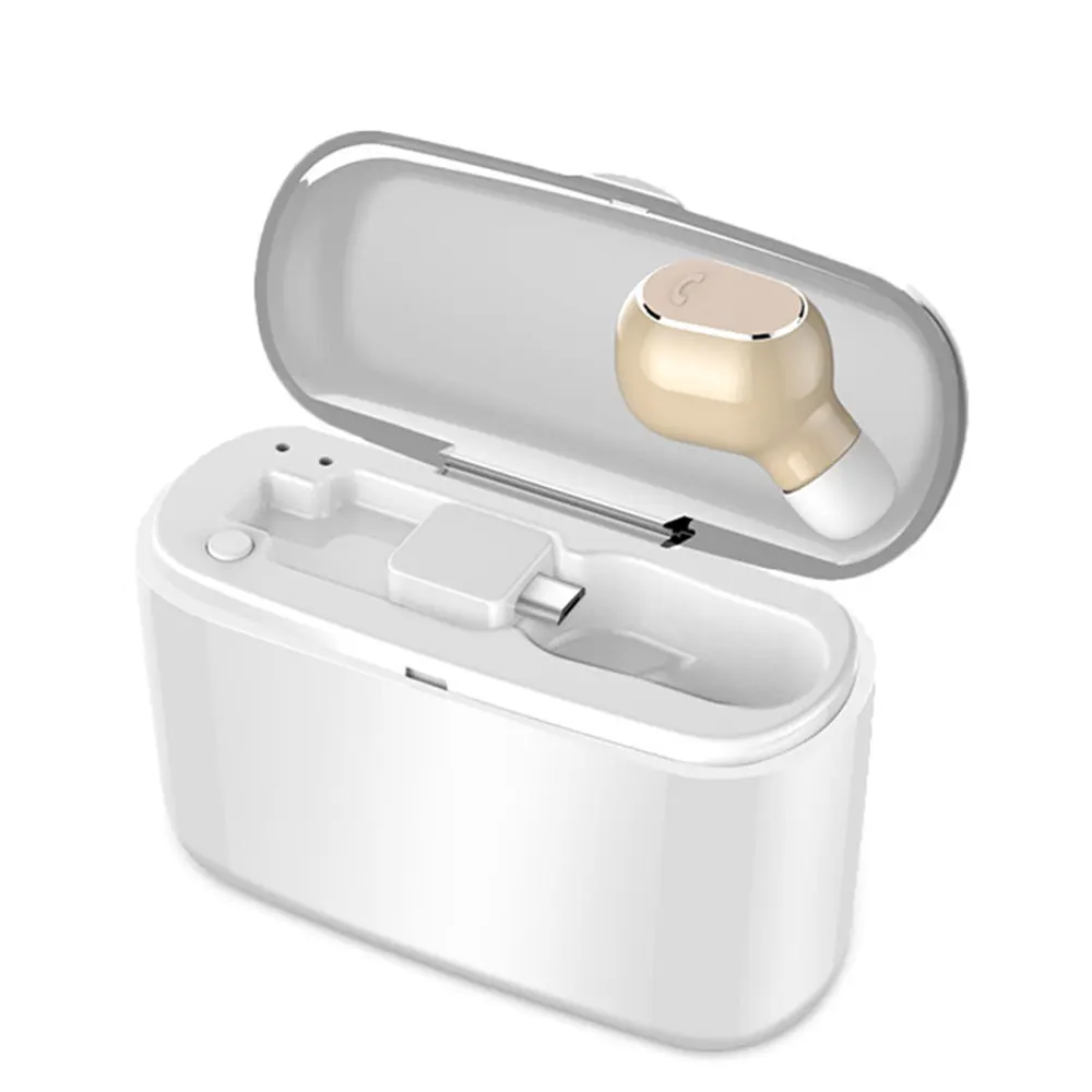 Gold M8 мини беспроводные Bluetooth Наушники V4.1 бас стерео один Bluetooth Handsfree наушники Встроенный микрофон с зарядным устройством для телефона - Цвет: Gold