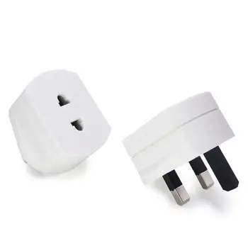 

White UK 2 Pin To 3 Pin 1A Fuse Adaptor Plug For Shaver/Toothbrush