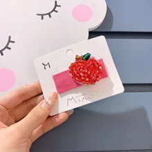 Стиль бисерный Браслет Фруктовый тканевый детский квадратный BB зажим для волос заколки аксессуары для волос головной убор женский