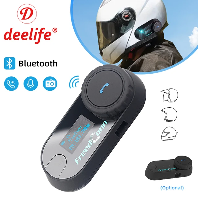 ILM Motorcycle Bluetooth Headset Noise Cancellation 3 Riders Communication  Intercom Systems LCD Display Helmet 800M Mic Speakers with Hi-Fi Stereo FM