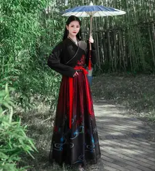 Chinese Dress Ancient Hanfu Kimono Black White Red hanfu  Dresses Embroidery Martial Arts Chinese Style Dance Cosplay Costumes