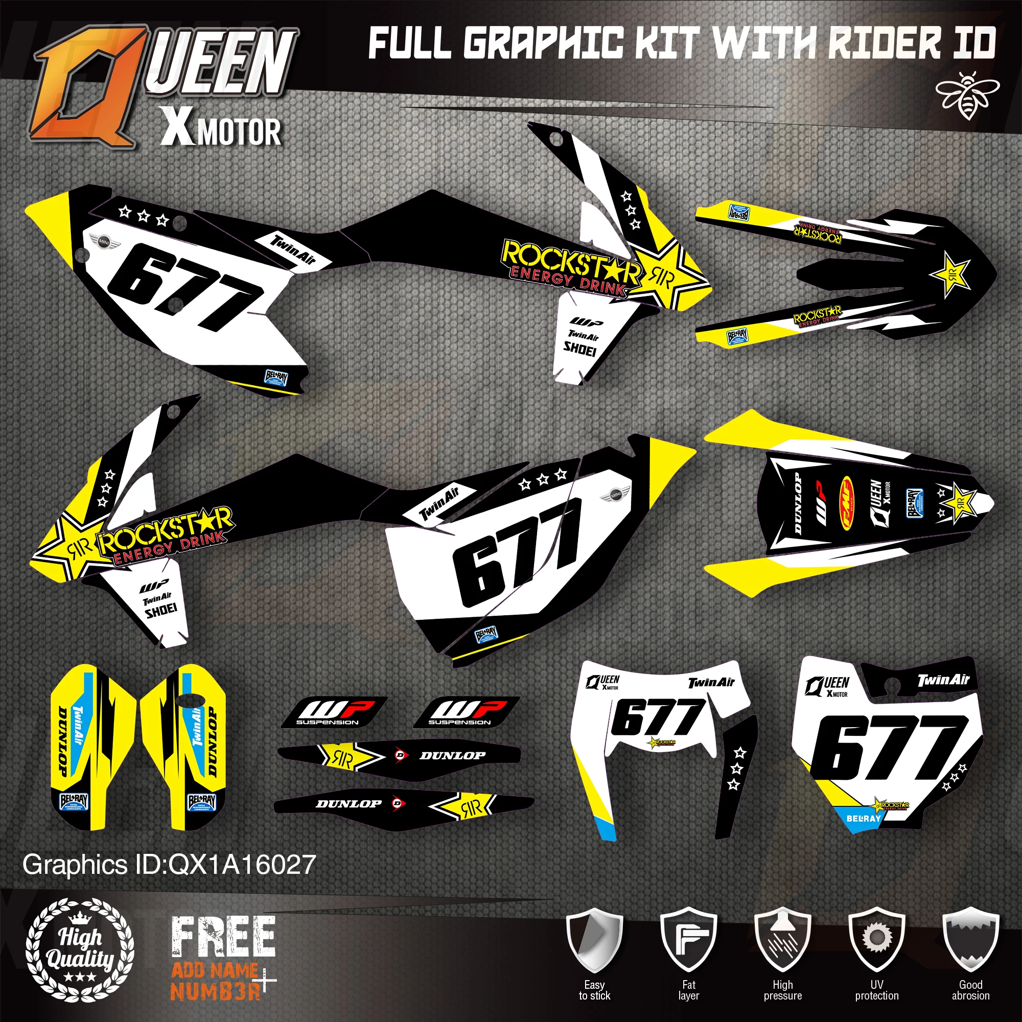 QUEEN X MOTOR Custom Team графические наклейки Набор наклеек для KTM 2016 2017 2018 SX SXF 2019 Φ 027 |
