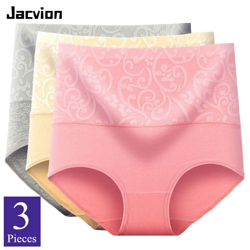 

3 Pieces/Set Women High Waist Panties Cotton Slimming Control Underwear Female Big Size 4XL Body Shaper Briefs Comfortable