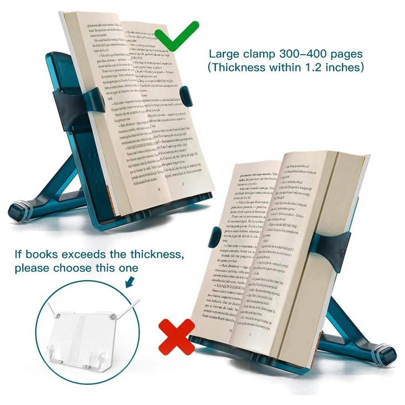 BINSENI Soporte para Libros，Binsein de Recetas con 2 Soportes de Metal para Libros iPad bambú Diseño Elegante para Libros A Tabletas Cocinas Recetas