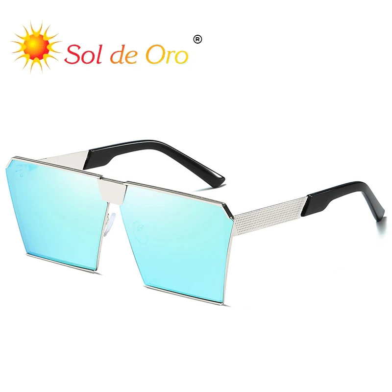 

SOL DE ORO Colorful New Sunglasses Ladies Fashion Glasses Square Sunglasses Trend Oversize Frame Personality Trapezoidal Lens