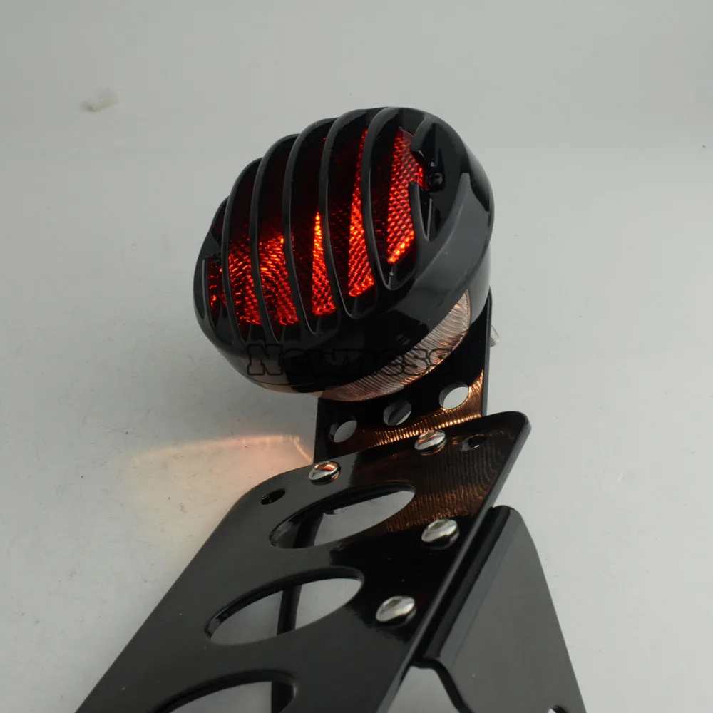 Motorbike Accessories Motorcycle Side Mount Tail Light License Number Plate Bracket Brake Lamp Rear Stop Light Universal