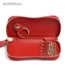 XZXBBAG кожаный Многофункциональный органайзер для ключей, модная сумка унисекс, чехол для ключей, для женщин и мужчин, на молнии, для ключей, для карт, чехол, кошелек