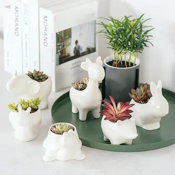 

European Handmade Crafts Animal Shaped Planter Pot Small Ceramic Flower Pot Succulent Pot Ceramic Home And Garden Decoration