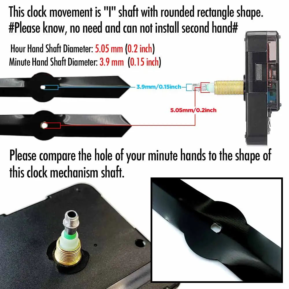 MCDFL I Shaft High Torque Clock Mechanism Silent for Large 3d Timepiece Wall Watches Long Spindle Quartz Movement Clockwork 227S