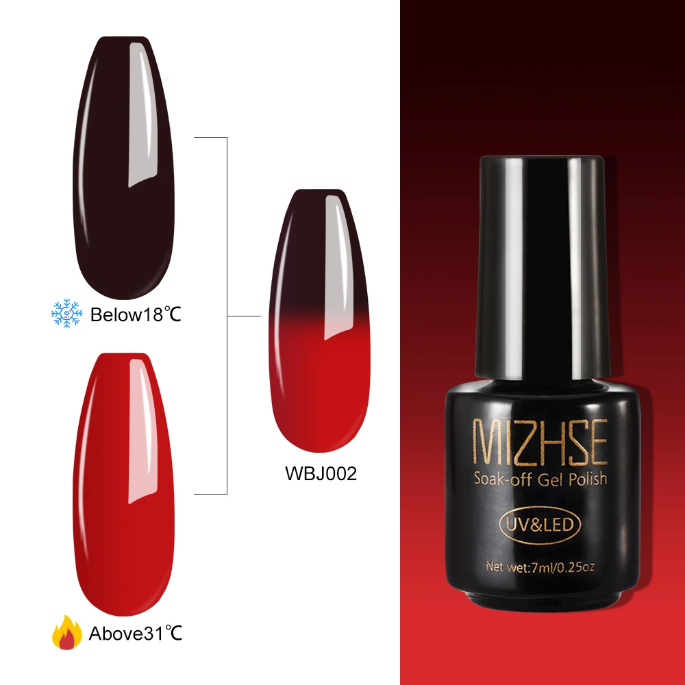 WBJ003 MIZHSE термальный Гель-лак для ногтей Lakiery Hybrydowe меняющий Цвет гель Vernis полуперманентный УФ-гель для ногтей UV Nail Art - Цвет: WBJ003