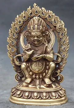 

Chinese Buddhism Carving Seat Mahakala Wrathful Deity Buddha Statue