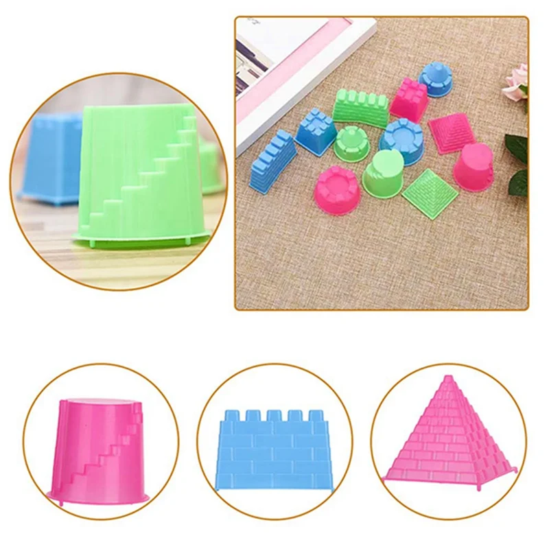 Minifrtu 6pcs/set Portable Castle Sand Clay Novelty Beach Toys Model Clay  For Moving Magic Sand - Modeling Clay/slime - AliExpress