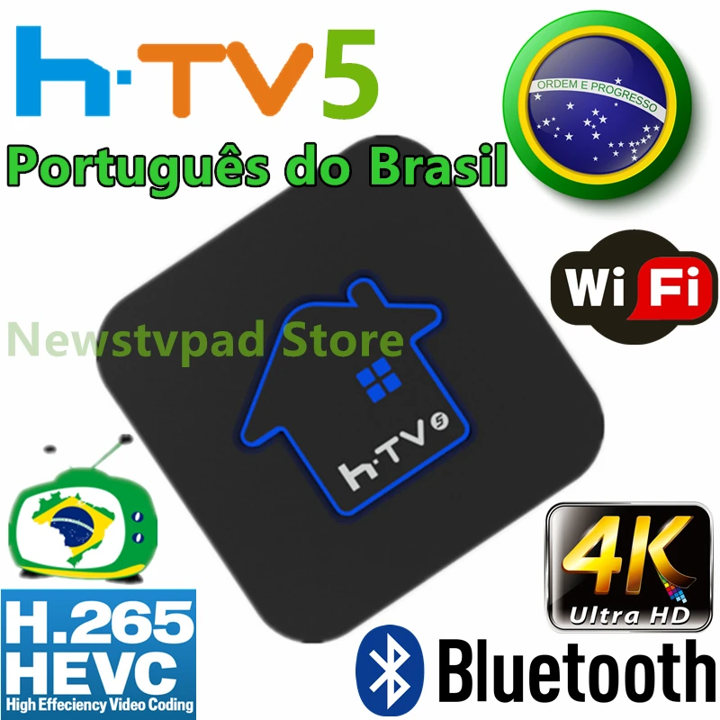 [Подлинный] коробка HTV 5 brasil H tv 6 коробка HTV 5 ip tv коробка HTV 6 brasil португальский ТВ Интернет-потоковая коробка Live tv Filmes по требованию T