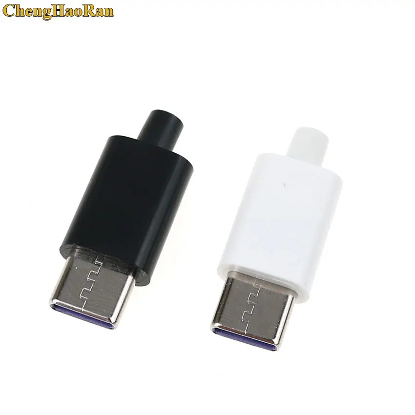 ChengHaoRan 2 комплекта DIY USB 3,1 c-тип штекер тип сварки двухсторонняя Вилка Тип C данных и зарядки сварной провод разъем