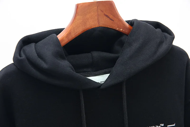 19ss Off-White OW Мужская Женская цветная Толстая линия эскиз стрелка полоса Модная хлопковая Повседневная Толстовка с капюшоном Свободная куртка