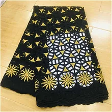 Африканское парчовое Ткань Белая швейцарская вуаль кружевная ткань из Дубая Африканское сухое кружево высокое качество кружева 5 ярдов/партия