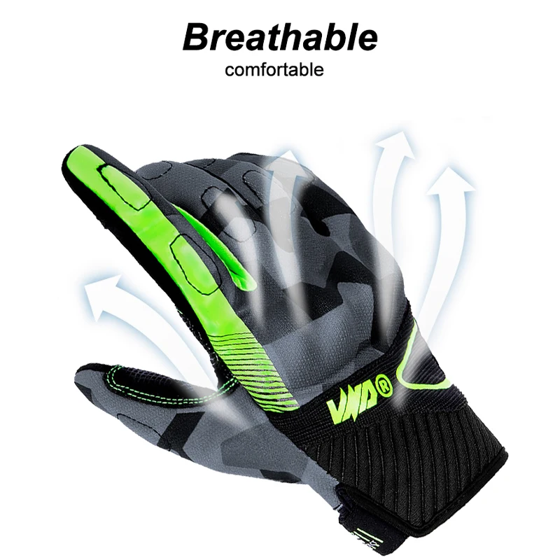 VEMAR Summer Motorcycle Gloves Breathable Sports MTB Bike Cycling Gloves Touch Screen Motorbike City Riding Full Finger