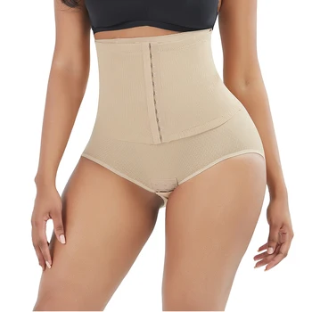 

SHER New Women High Waist Seamless Panty Shaper with Front Hooks Tummy Control Panties Butt Lifter Slimming Underwear