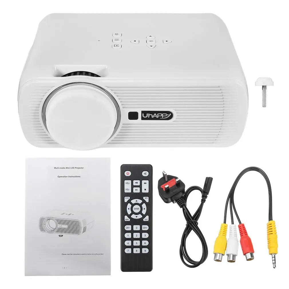 

Portable Multi-media Mini Full HD 16:9 1000LM 1080P Android 6.0 Household LED Projector Home Theater Cinema for Smartphone