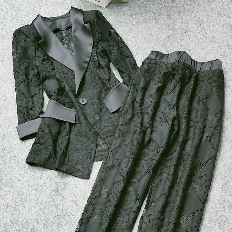 black lace suit jacket