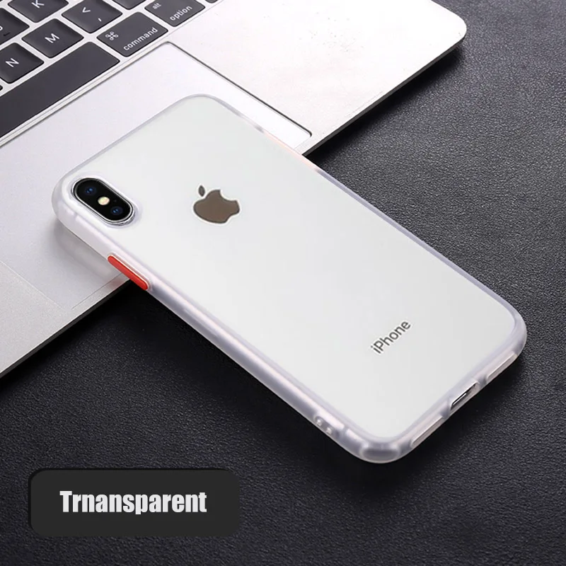 Transparent Роскошный Матовый чехол для iPhone 11 Pro X XS Max XR 7 8 противоударный чехол полупрозрачный чехол для iPhone 7 8 6 6S Plus Чехлы Coque Funda - Цвет: Transparent