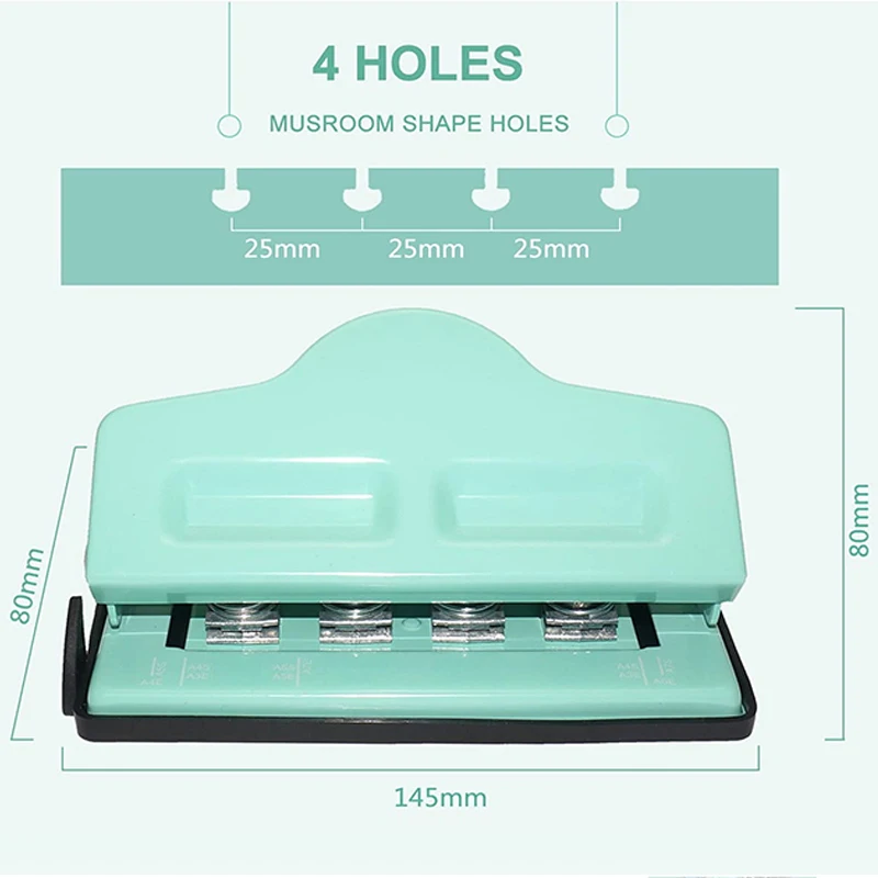 Paper Punch Paper Cutter Hole Punching Tools Mushroom Hole Punch 1 T Holes/4 T Holes Disc Bound Notebook Planner A4A5A6 Scrapbooking