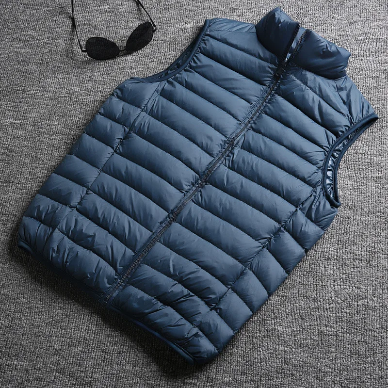 Men's Winter Vest Jacket New Ultra Light Down Waistcoat Waterproof Sleeveless Duck Down Coat Male Fashion Puffer Gilet