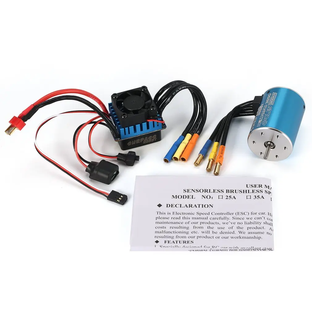 

2838 4500KV/2250KV/3100KV 4P Sensorless Brushless Motor and 35A Brushless ESC for 1/16 1/18 RC Car Boat Model Toys Parts