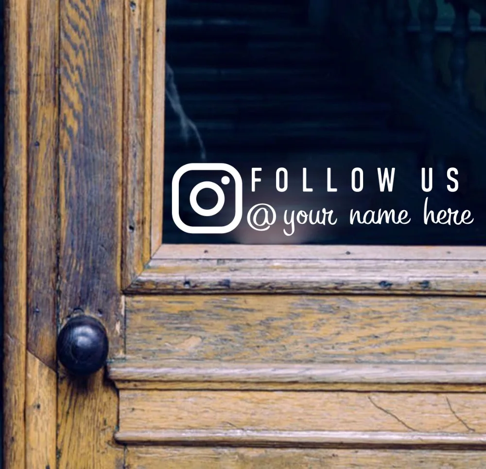 Social Media IG Window Decal Sticker Follow Us Vinyl Decal Car Window Sticker, Business Promotion, Restaurant Small Business, I