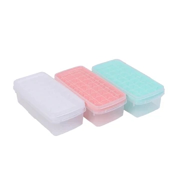 

Silicone+PP Ice Cube Tray With Lid Ice Cube Mold Square Shape Ice Cube Maker With Storage Box And Shovel Kitchen Bar Tool
