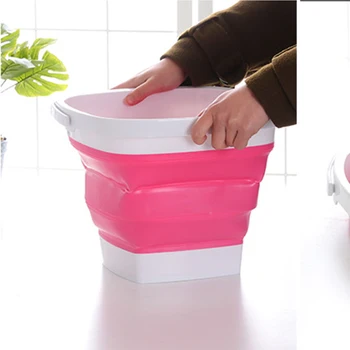 

Portable Folding Bucket Collapsible Plastic Hanging Bucket Car Wash Fishing Bucket Outdoor Household Bath Square Plastic Bucket