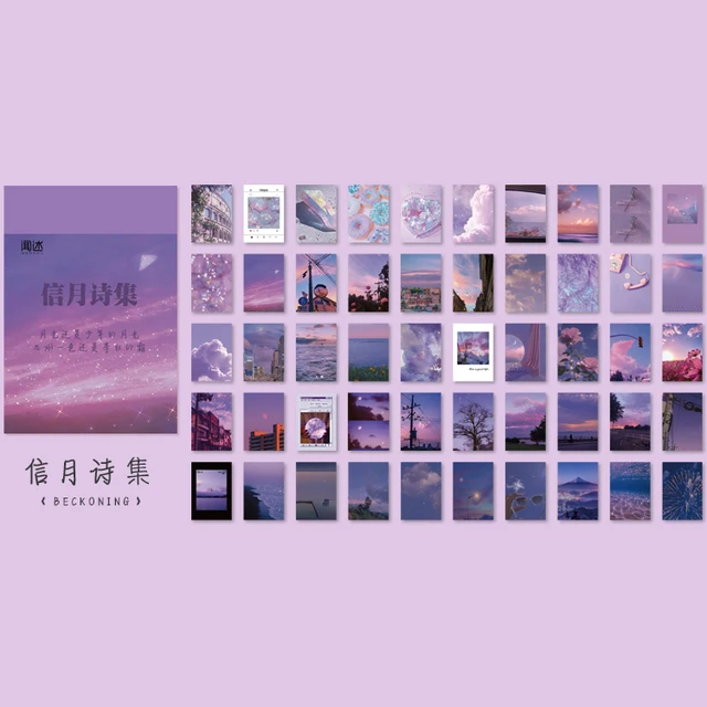 Yoofun 50 Sheets Natural Scenery&Art Paintings Stationery Stickers Book Aesthetic Landscape Cute Bullet Journaling Decor Sticker P