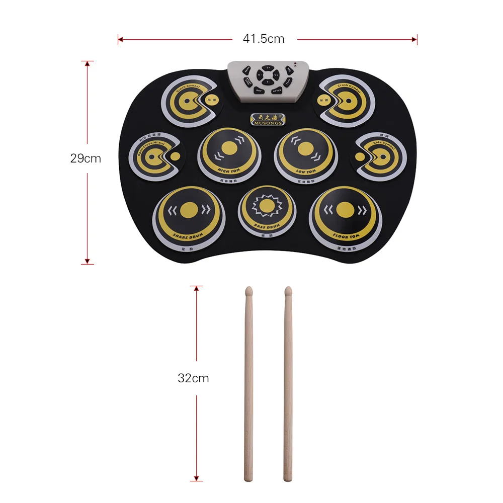 Электронный барабанный коврик USB кабель Складная рулон цифровая ...