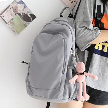 

Solid Color Girl Student Backpack Women Large Capacity Bookbag Waterproof Harajuku School Bags for Teenage Girls Ladies Mochila