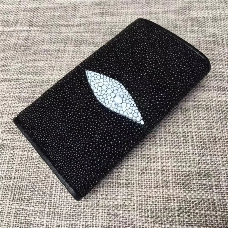 

Unisex Authentic Real True Stingray Skin Male Female Short Key Wallet Genuine Exotic Leather Women Men Small Purse Card Holders