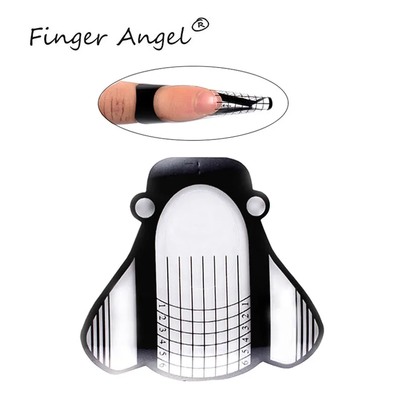 Finger Angel 50/100/500 шт. пластиковые прозрачные формы для ногтей в виде черной пчелы